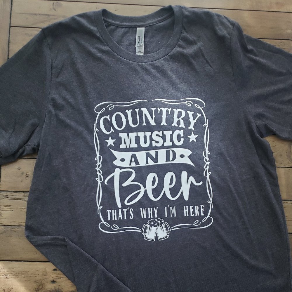 Country Music and Beer Tee NWOT